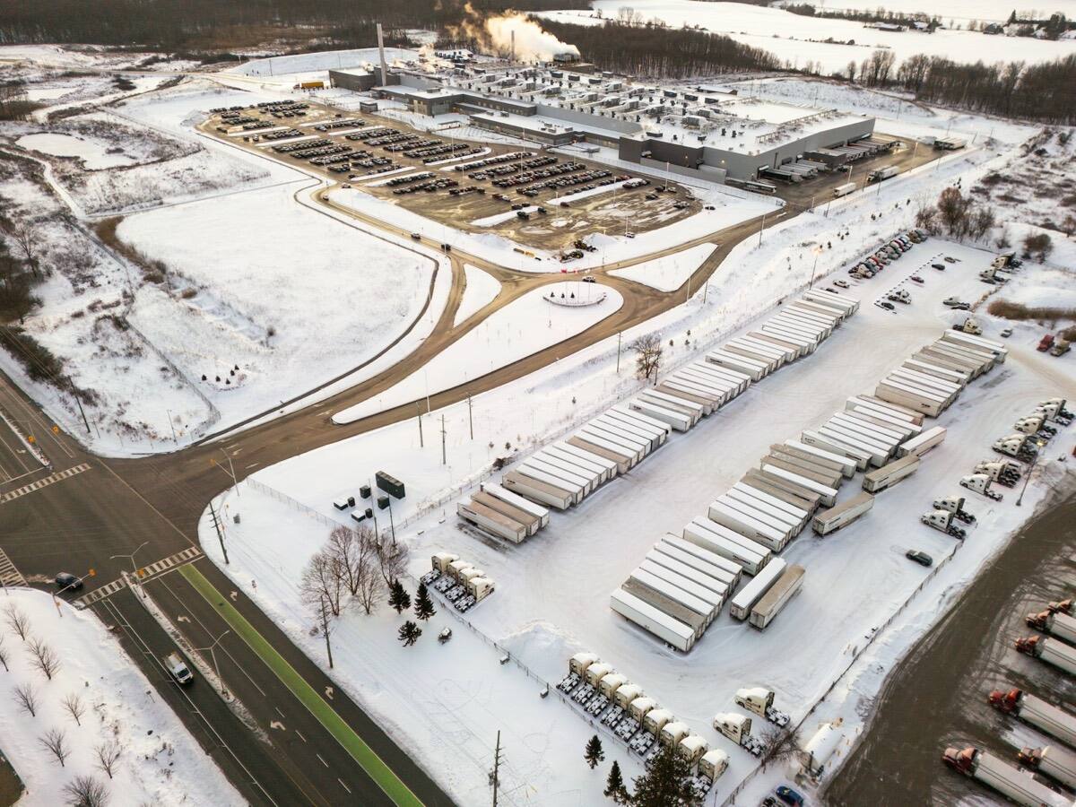 Vehicles and equipment moving between sites.